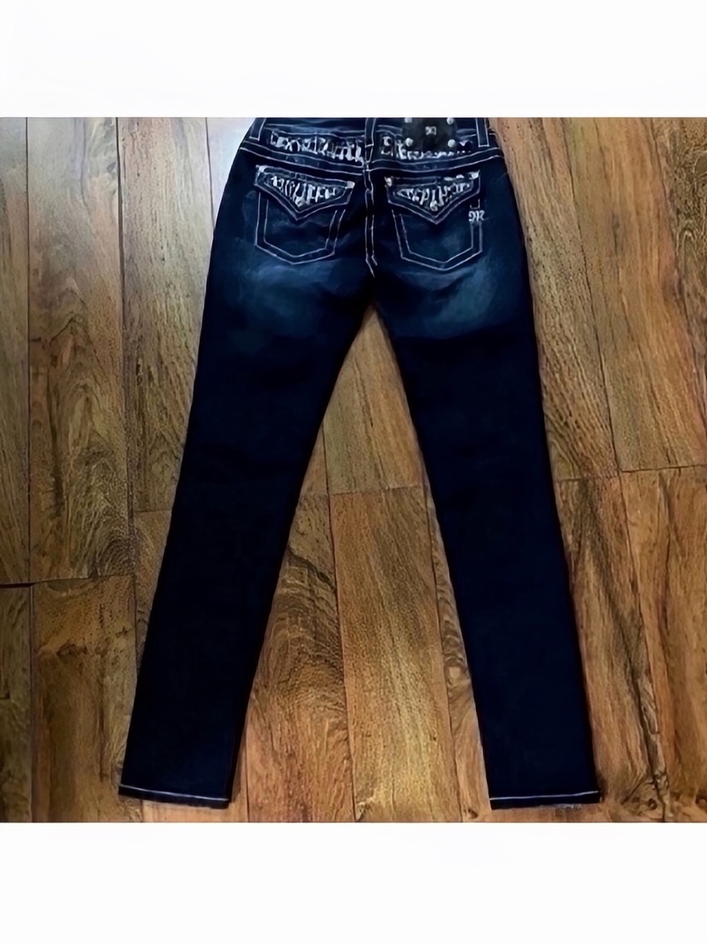 Y2K New With Tags Gorgeous Miss Me Skinny Jeans Embellished Pockets 32-1/2” Inse